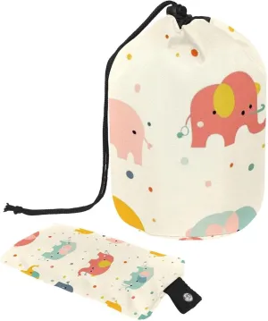 2 Pcs Cosmetic Bag bucket Travel Makeup Bags Large Capacity Soft Waterproof Portable Drawstring Cosmetic Bag, Cute Mini Elephants