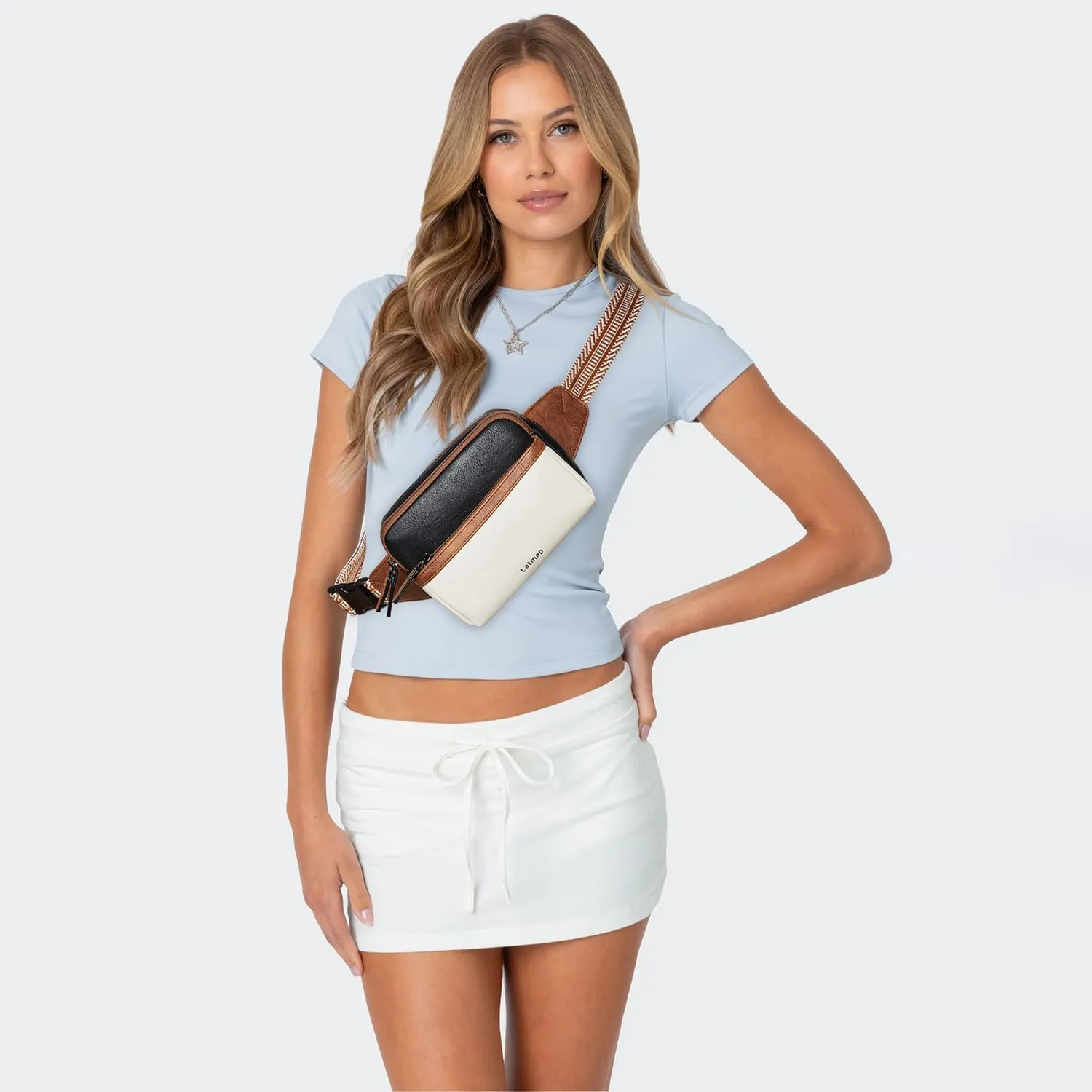 3L Fanny Packs Belt Bag for Women Small Everywhere Crossbody Bag Waist Bag Faux Leather Sling Chest Bag Purse