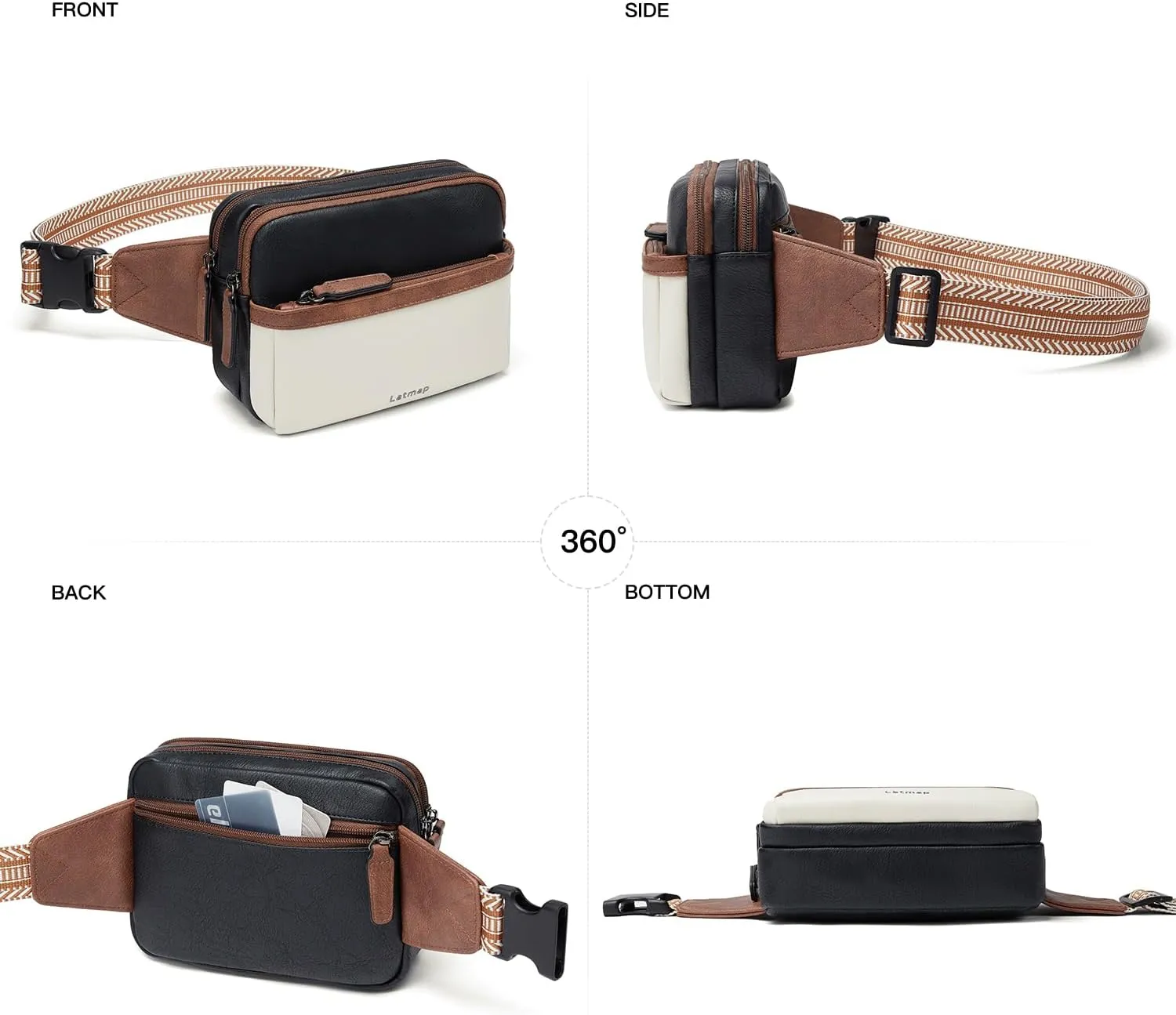 3L Fanny Packs Belt Bag for Women Small Everywhere Crossbody Bag Waist Bag Faux Leather Sling Chest Bag Purse