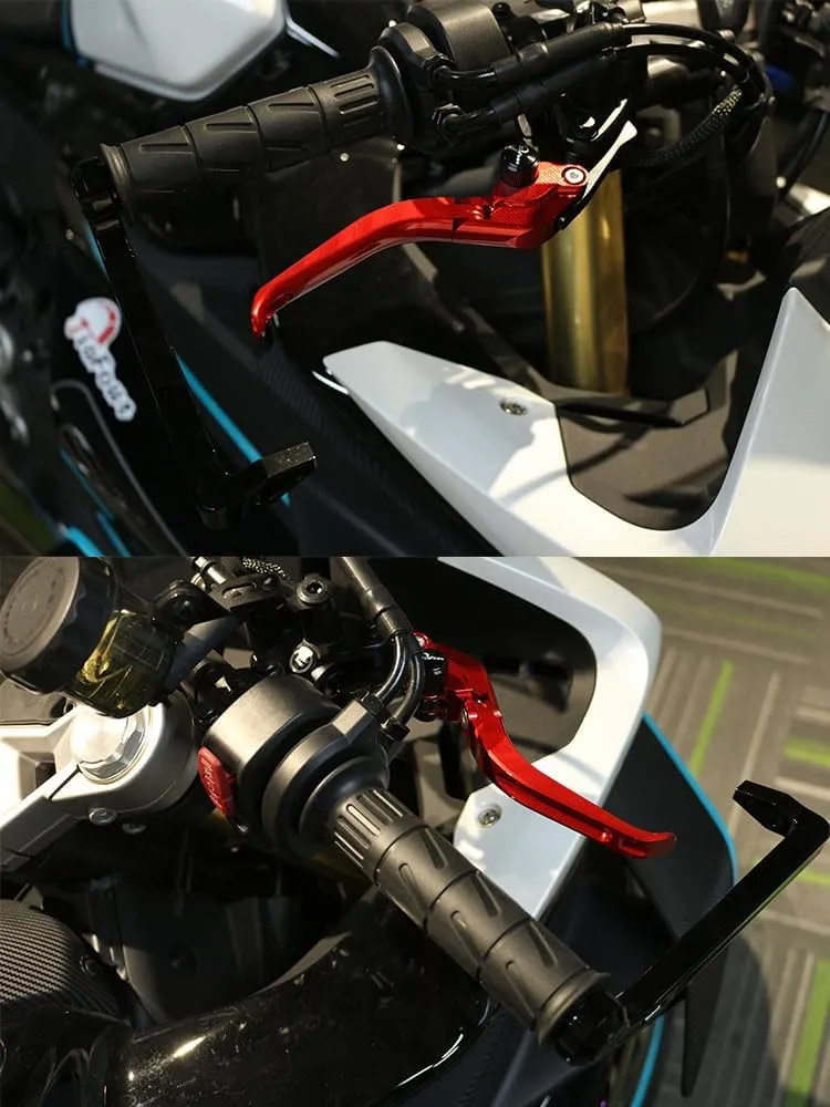 Adjustable Brake Levers for CFMOTO 450SS 450SR 2021-2023 450NK 450 CL-C 2023-2024 Folding Clutch Handles (Folding-Black with Blue)