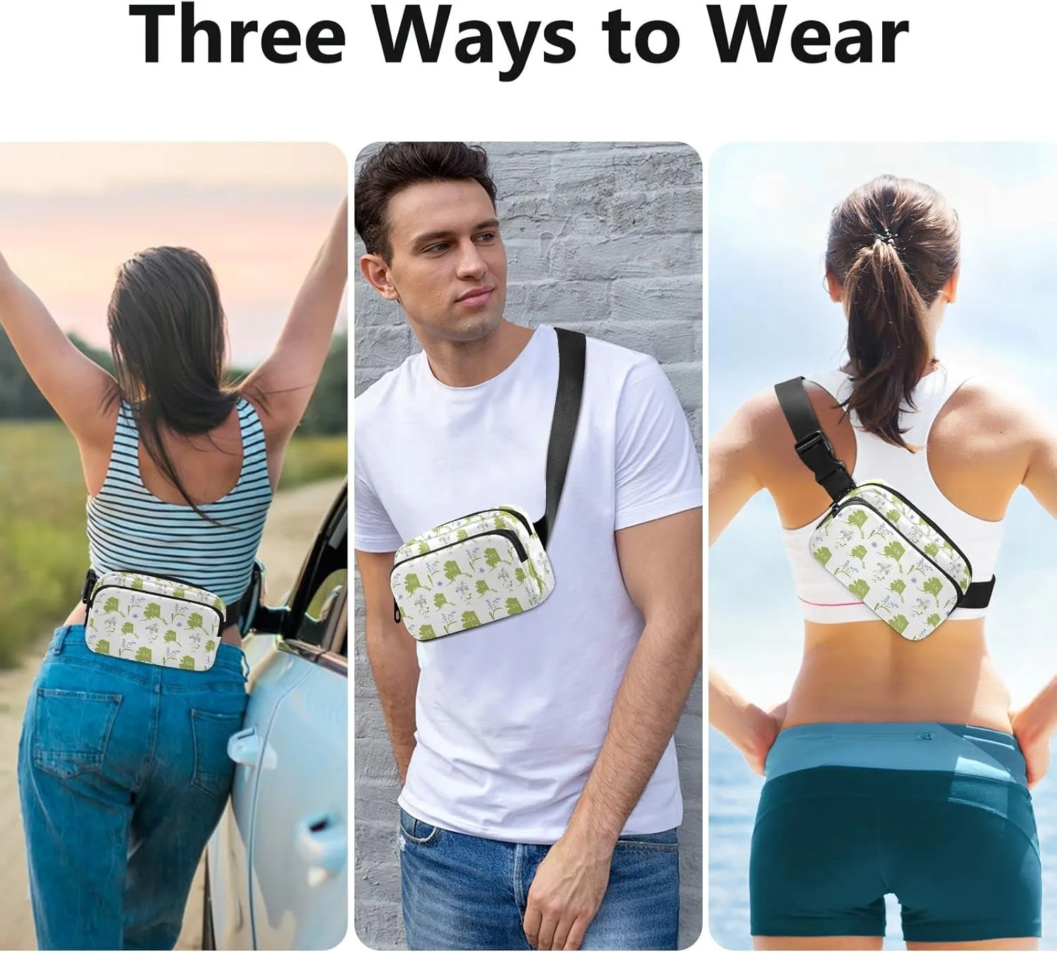 Alaska State Fanny Pack for Men Women,Crossbody Waist Bag Pack with Adjustable Strap Mini Belt Bag for Running Cycling