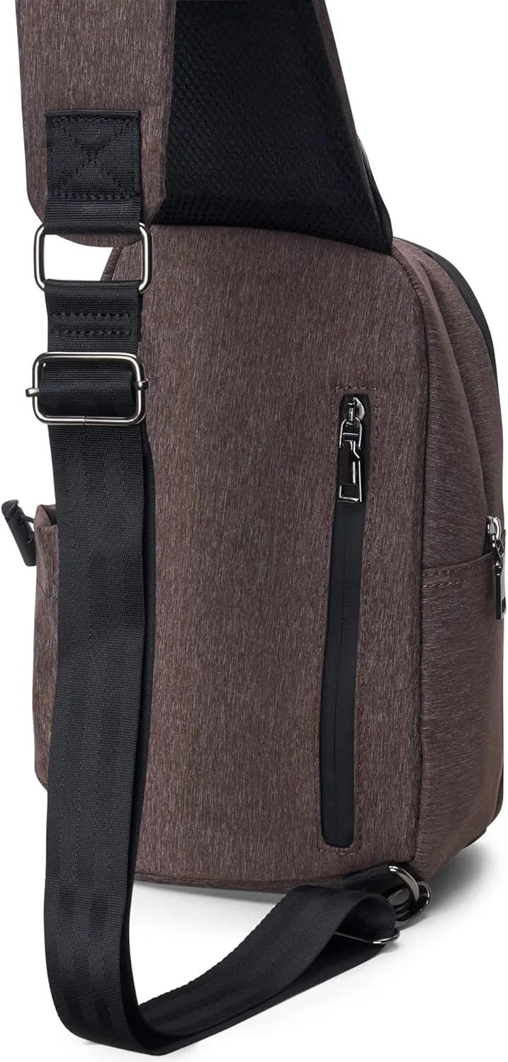Alpine Swiss Sling Bag Crossbody Backpack Chest Pack Casual Day Bag Shoulder Bag Brown