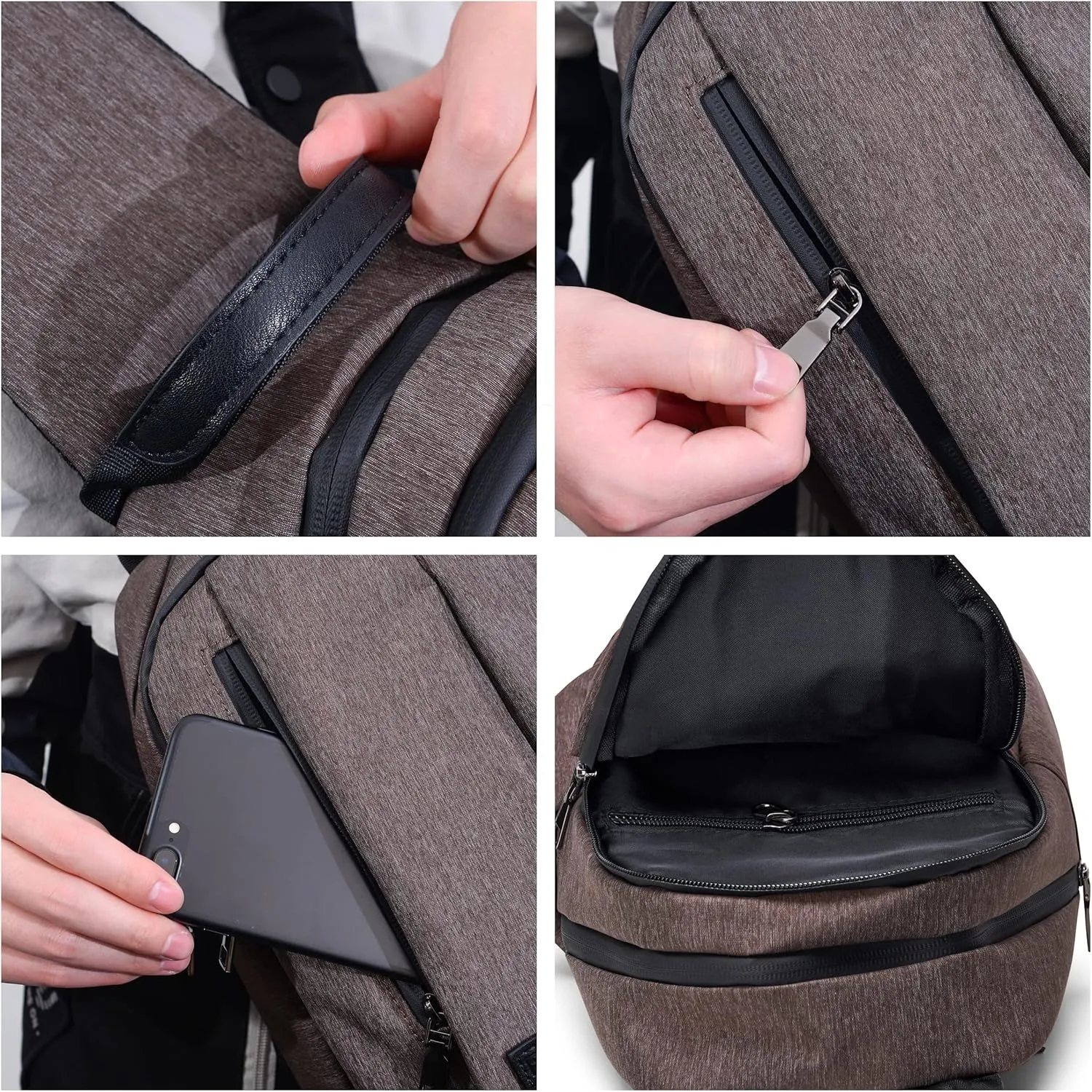 Alpine Swiss Sling Bag Crossbody Backpack Chest Pack Casual Day Bag Shoulder Bag Brown