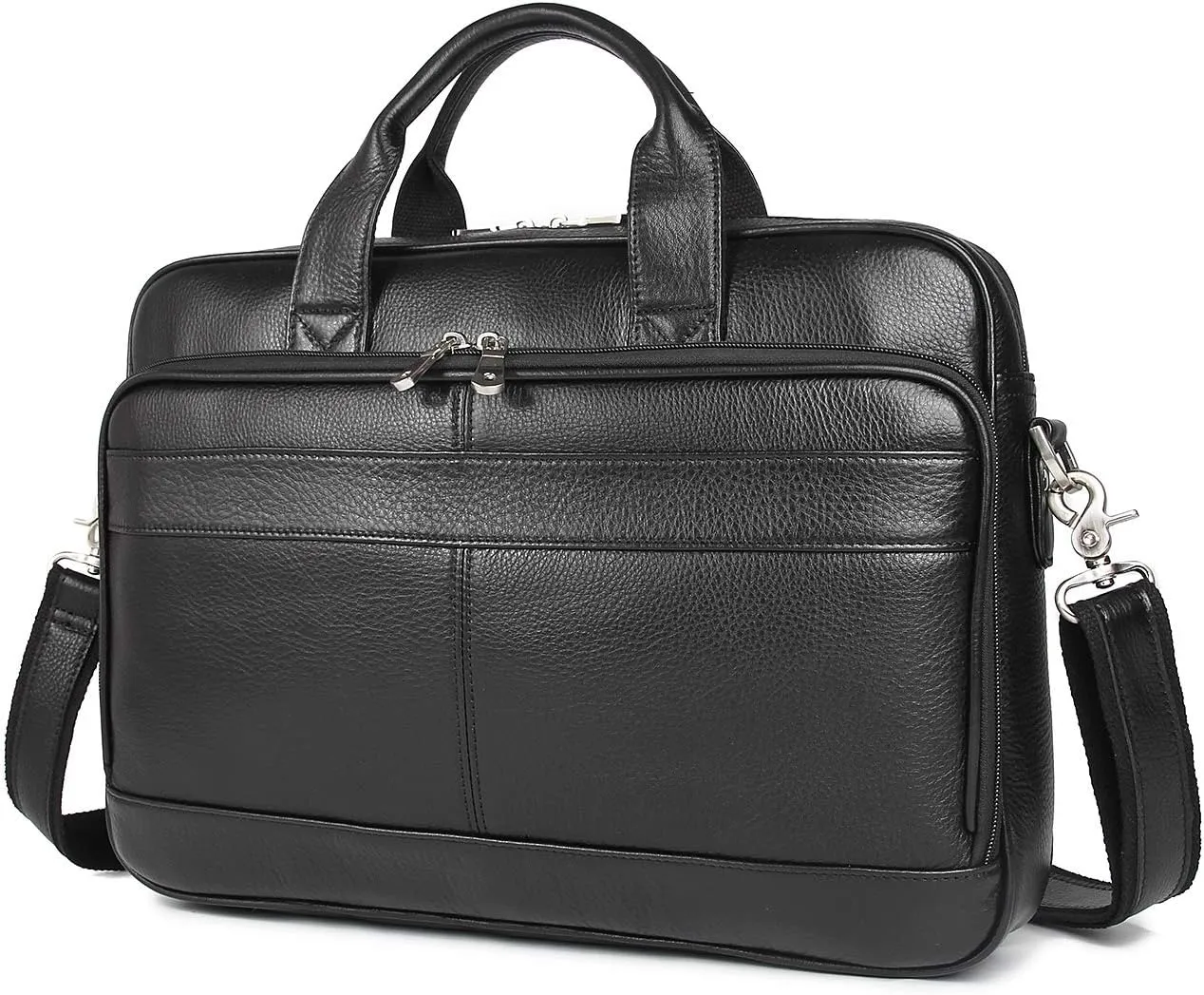 Augus Leather Messenger Bag for Men Vintage Travel Backpack 17 inch laptop Briefcase Shoulder Bags