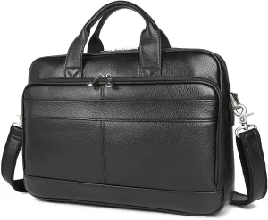 Augus Leather Messenger Bag for Men Vintage Travel Backpack 17 inch laptop Briefcase Shoulder Bags