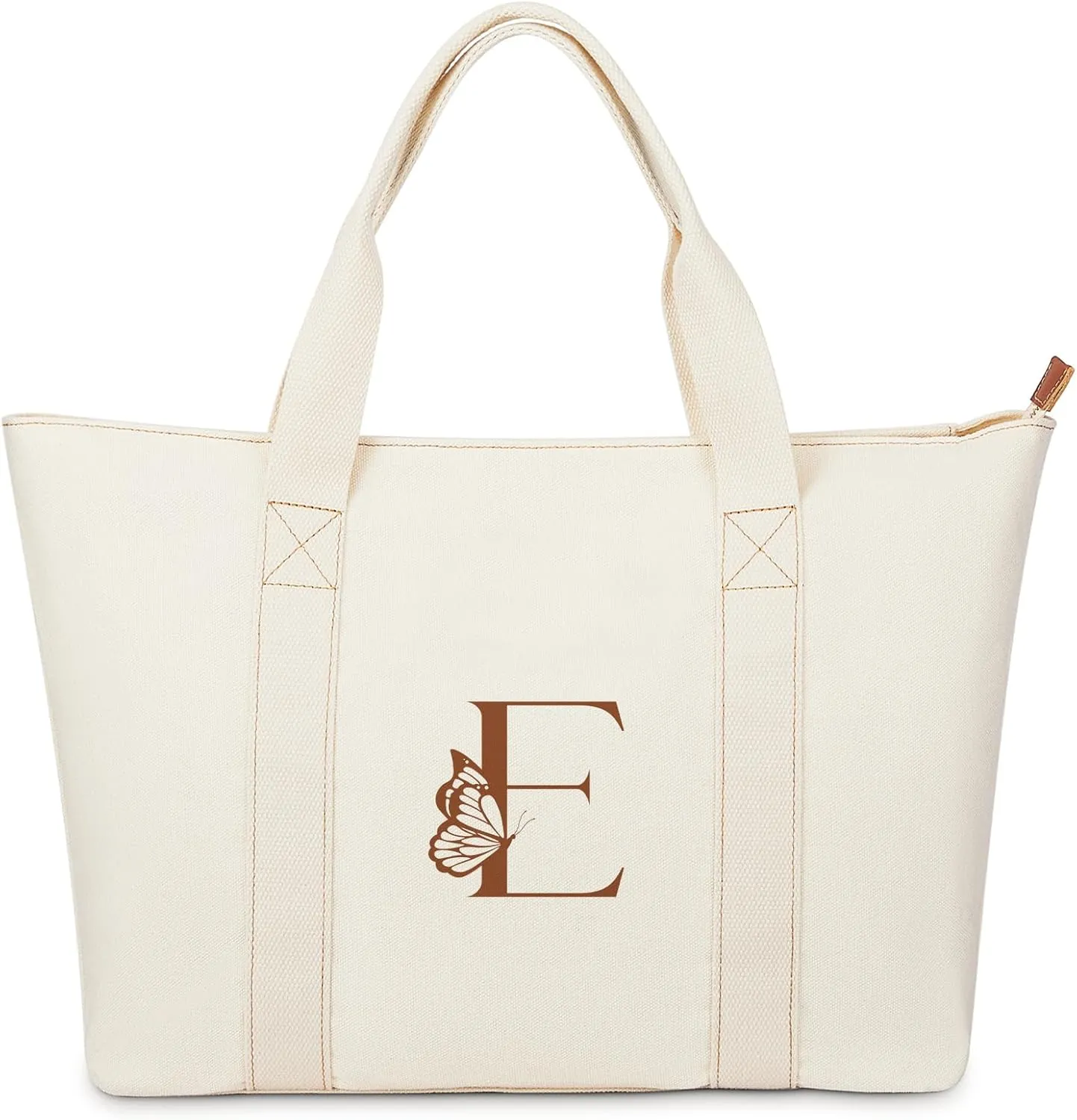 AW BRIDAL Monogram Canvas Tote Bag for Chrismas, Bridal Shower, Retirement, Birthday Gifts for Women Mom Wife Sister Friends
