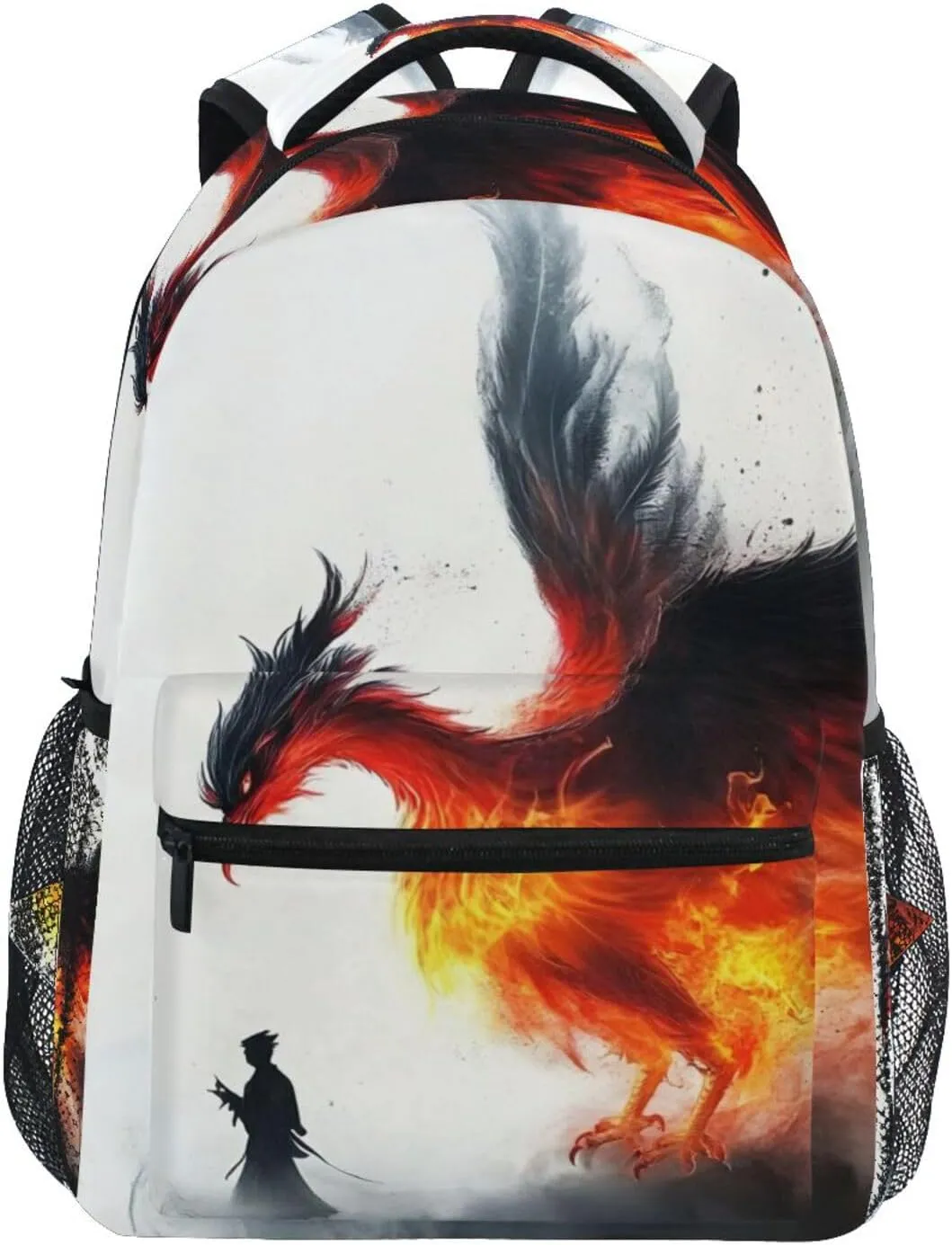 Backpack Phoenix Flame Watercolor for School Boys Girls Laptop Travel Backpack Book Bag Daypack 11.4 16 In M