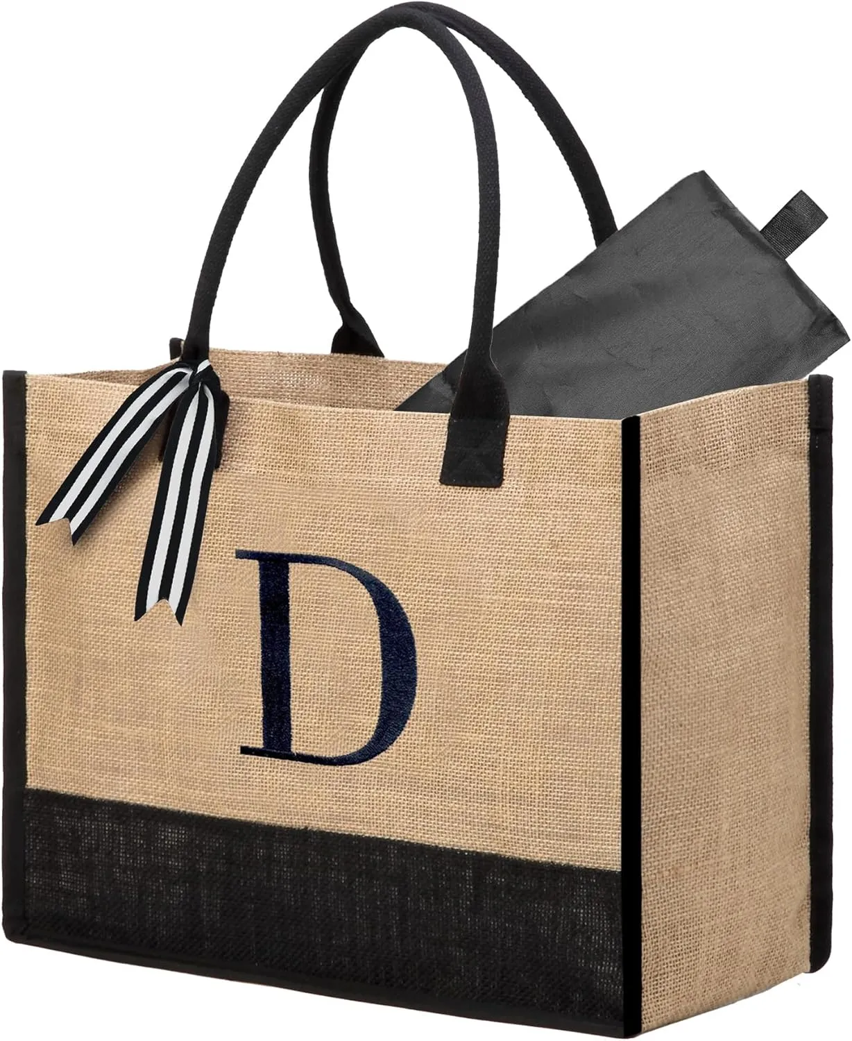 BeeGreen Birthday Gifts For Women 13oz Canvas Tote Bag with Pocket Initial Gifts For Sister Mom Friends Teacher