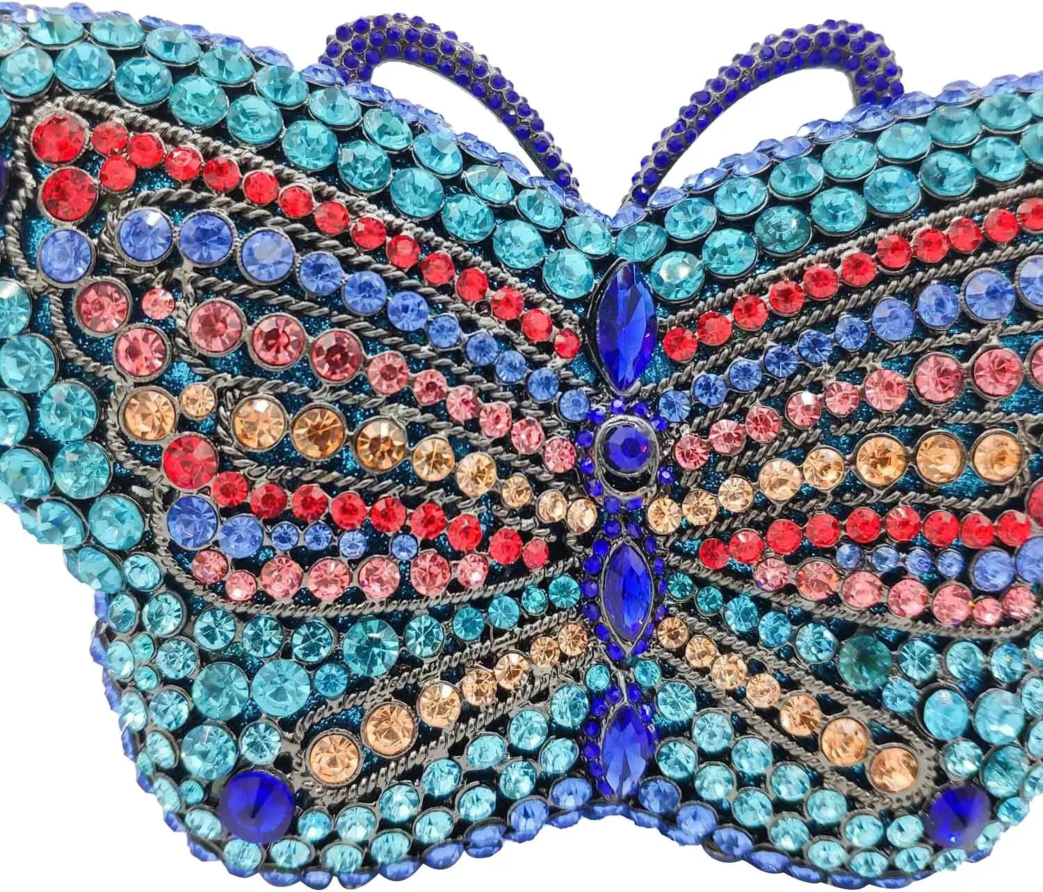 Boutique De FGG Butterfly Crystal Clutch Bags Women Evening Bag Party Rhinestone Handbags Bridal Crystal Clutch Purses,Mini