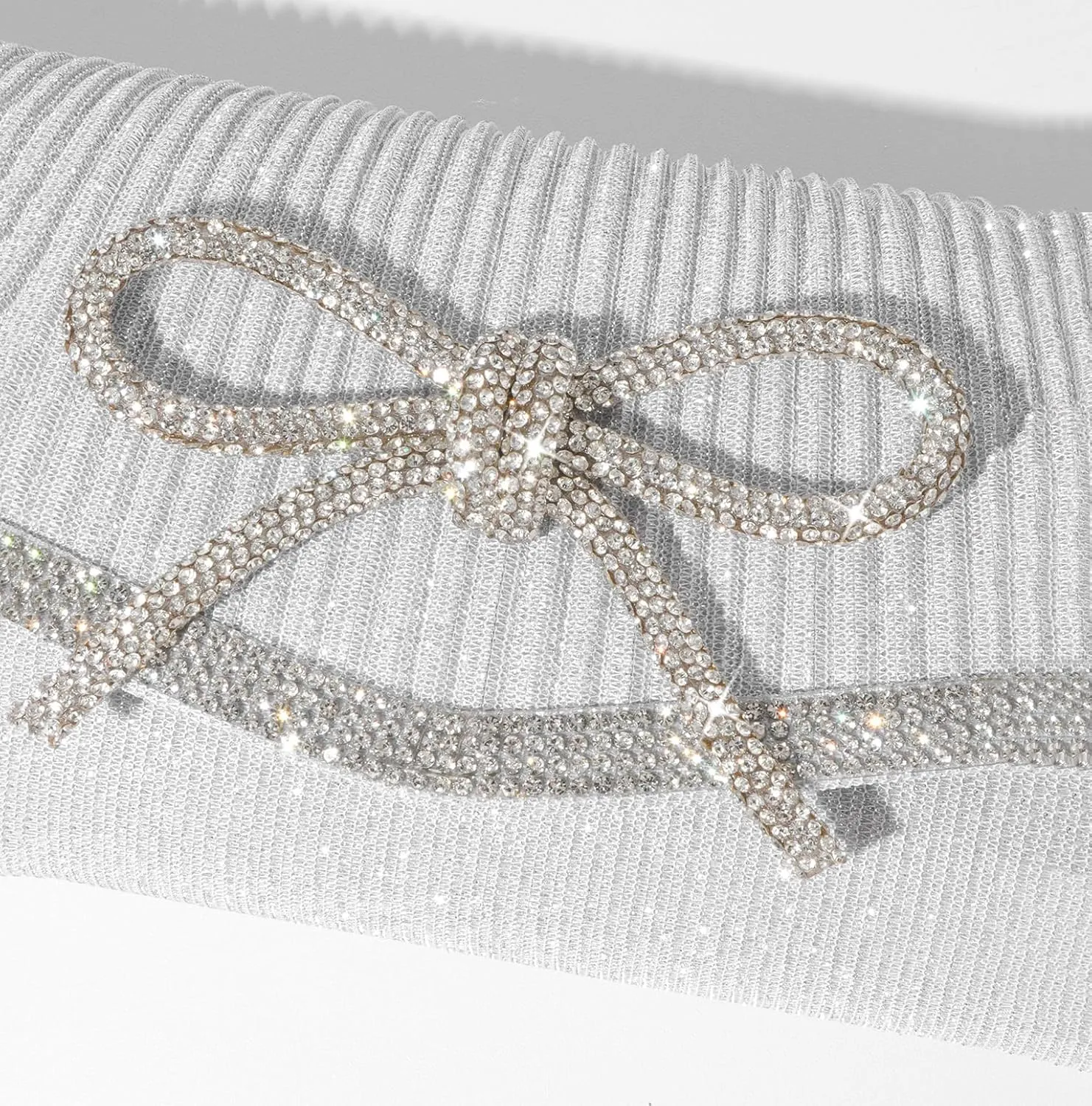 Bow Evening Bag Sparkly Clutch Purses for Women Wedding Glitter Rhinestone Party Prom Purse Dressy Clutch Bags