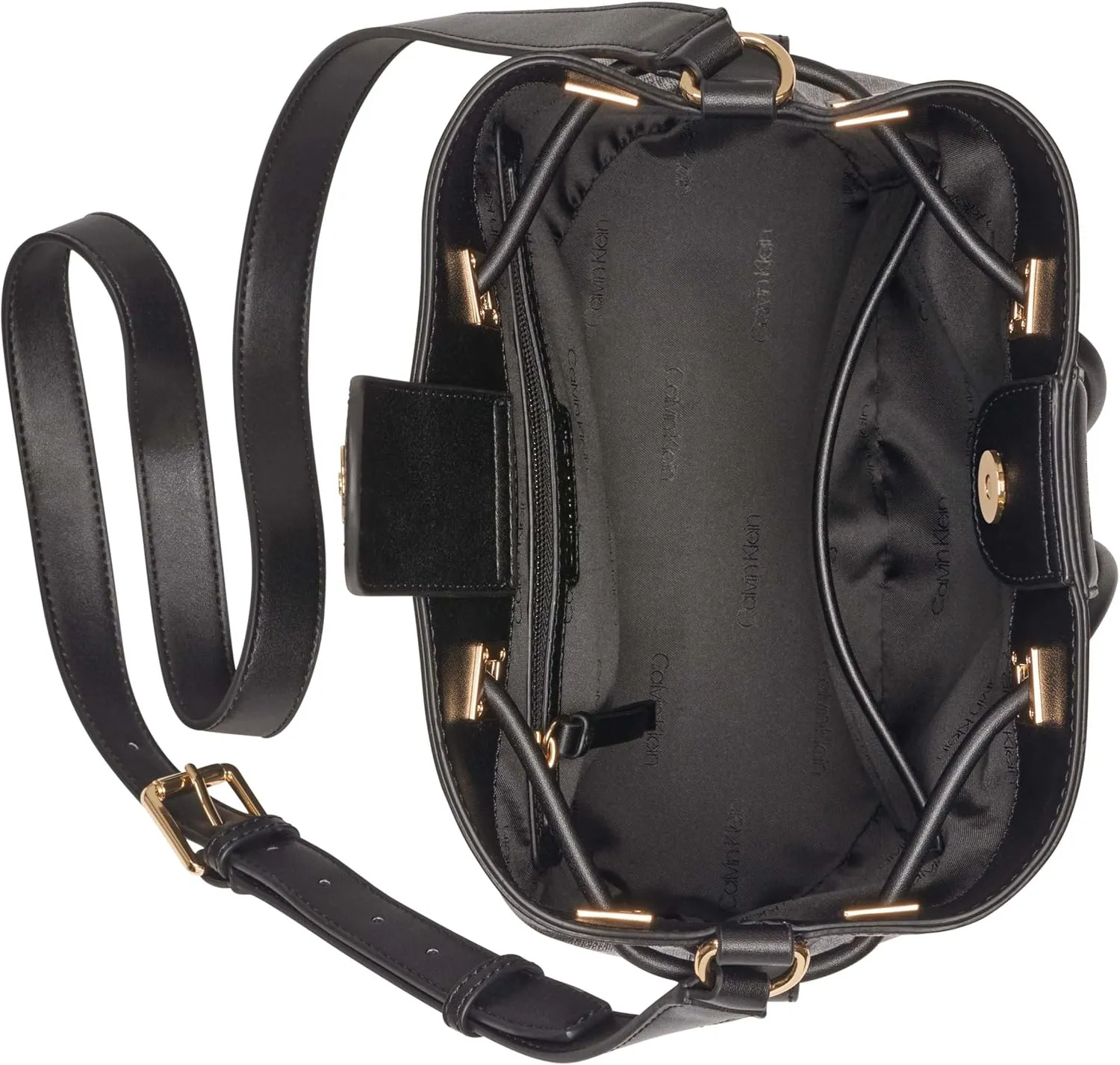Calvin Klein Women's Ash Crossbody Bag  Vegan Leather, Monogram, 2 Pockets