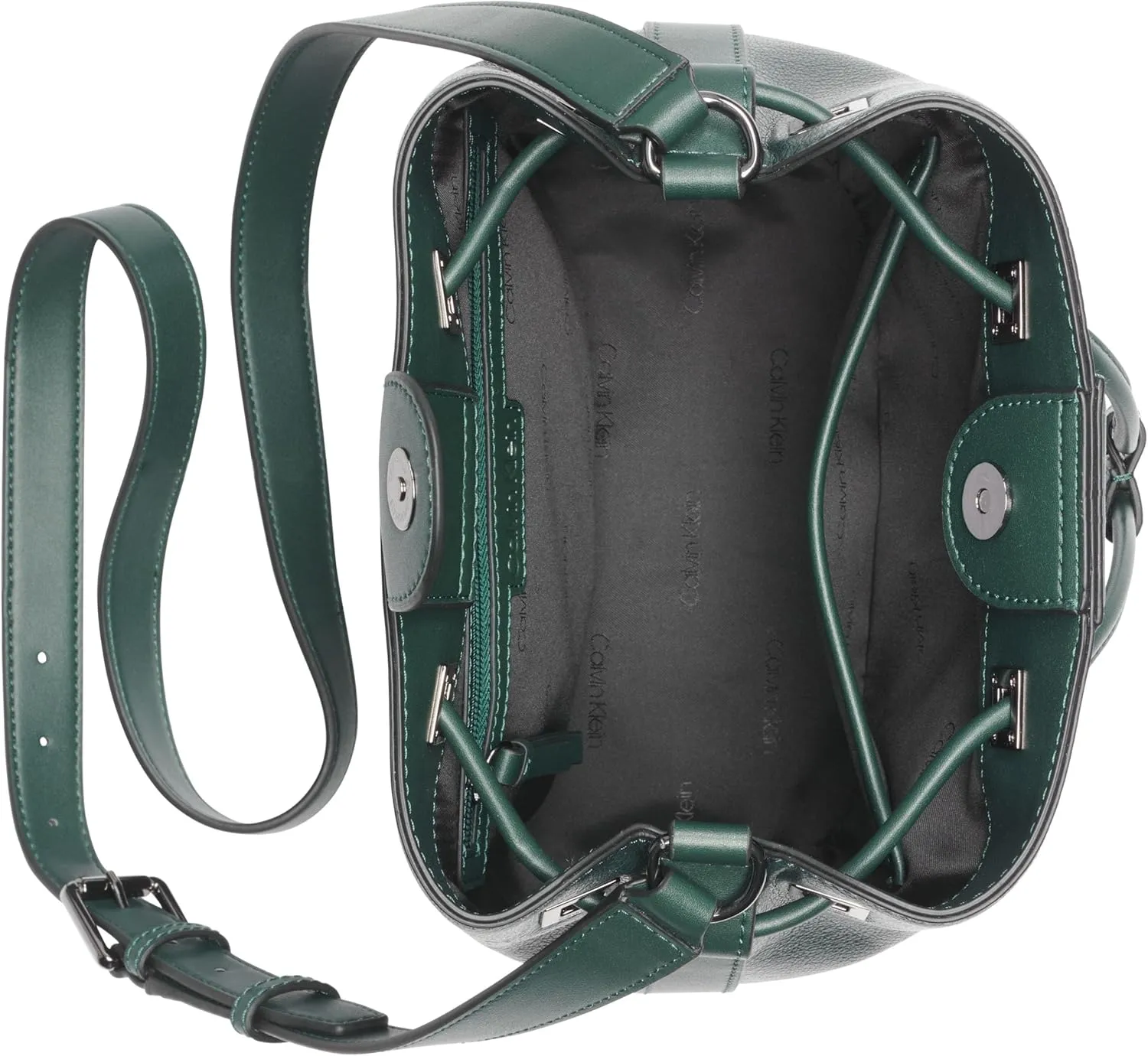 Calvin Klein Women's Ash Crossbody Bag  Vegan Leather, Monogram, 2 Pockets