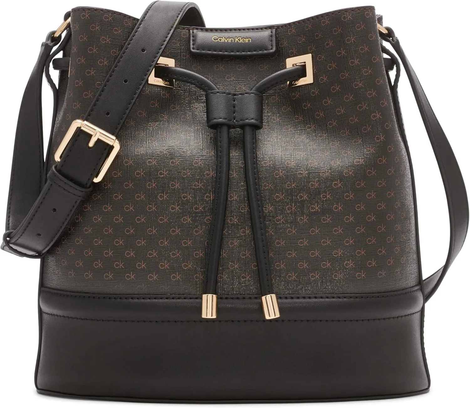 Calvin Klein Women's Ash Crossbody Bag  Vegan Leather, Monogram, 2 Pockets
