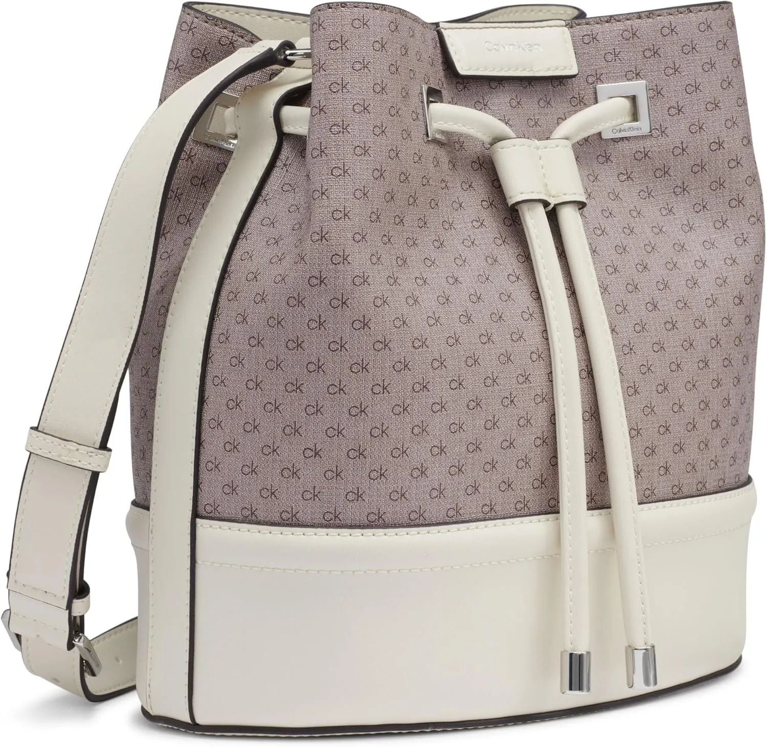 Calvin Klein Women's Ash Crossbody Bag  Vegan Leather, Monogram, 2 Pockets