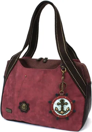 CHALA Bowling Tote Bag Burgundy