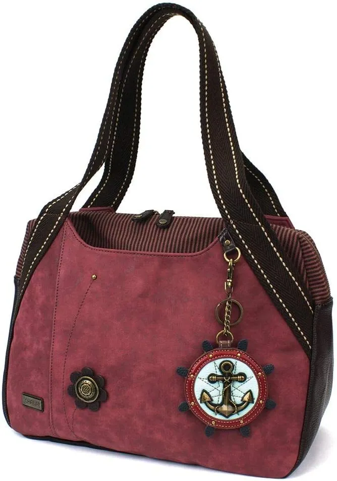 CHALA Bowling Tote Bag Burgundy