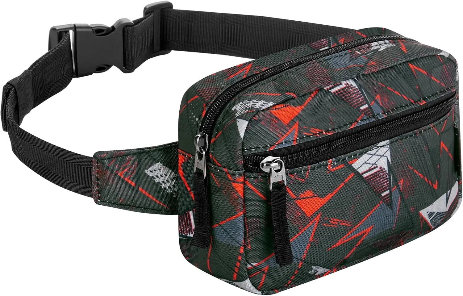 Choco Mocha Kids Fanny Pack Fanny Pack Ages 6-8 8-12 Kids Belt Bag Toddler Fanny Pack Gift, Geometric Black Red