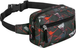 Choco Mocha Kids Fanny Pack Fanny Pack Ages 6-8 8-12 Kids Belt Bag Toddler Fanny Pack Gift, Geometric Black Red