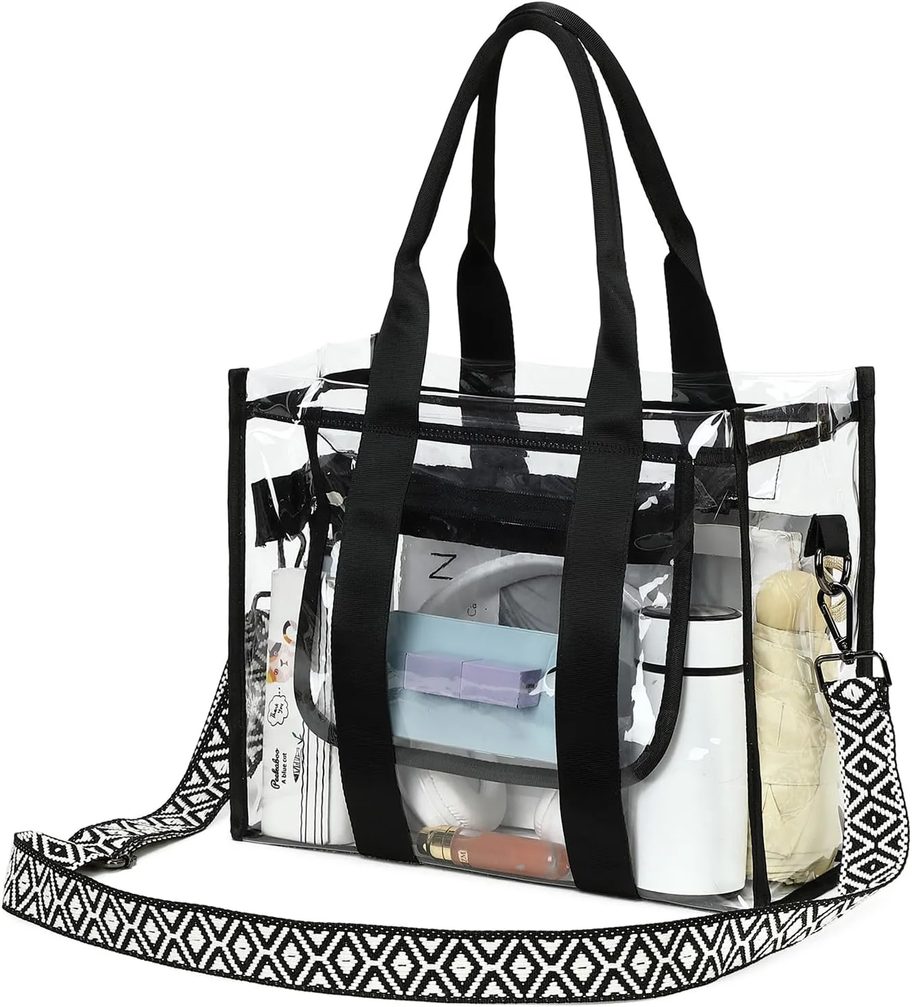 Clear Bags for Women Tote Bag, Crossbody Bag, Stadium Approved Clear Purse for Sports Events, Concert, Work & Beach