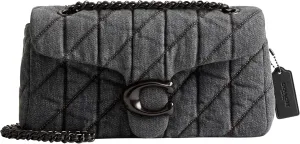 Coach Denim Quilted Tabby Shoulder Bag 26 with Chain, V5/Black