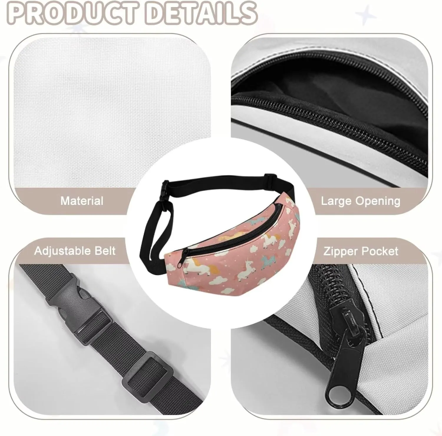 Cozeyat Cartoon Horse Girls Purses Age 8-10 Fanny Pack Kids Fanny Pack Belt Bag Hip Pack Girls Bum Bag Lightweight Chest Bag Small Travel Essential for Casual Running Traveling Hiking Gifts