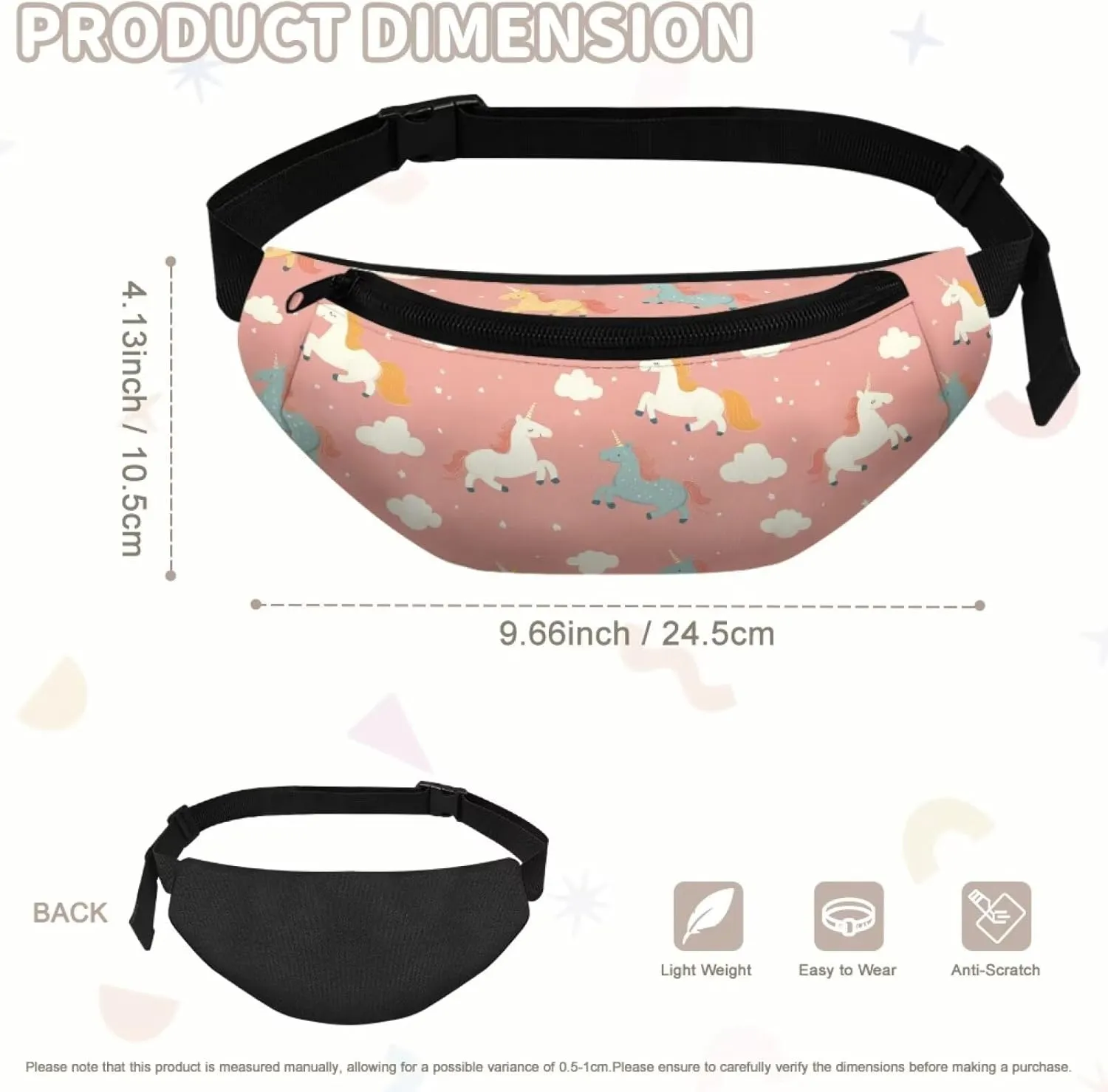 Cozeyat Cartoon Horse Girls Purses Age 8-10 Fanny Pack Kids Fanny Pack Belt Bag Hip Pack Girls Bum Bag Lightweight Chest Bag Small Travel Essential for Casual Running Traveling Hiking Gifts