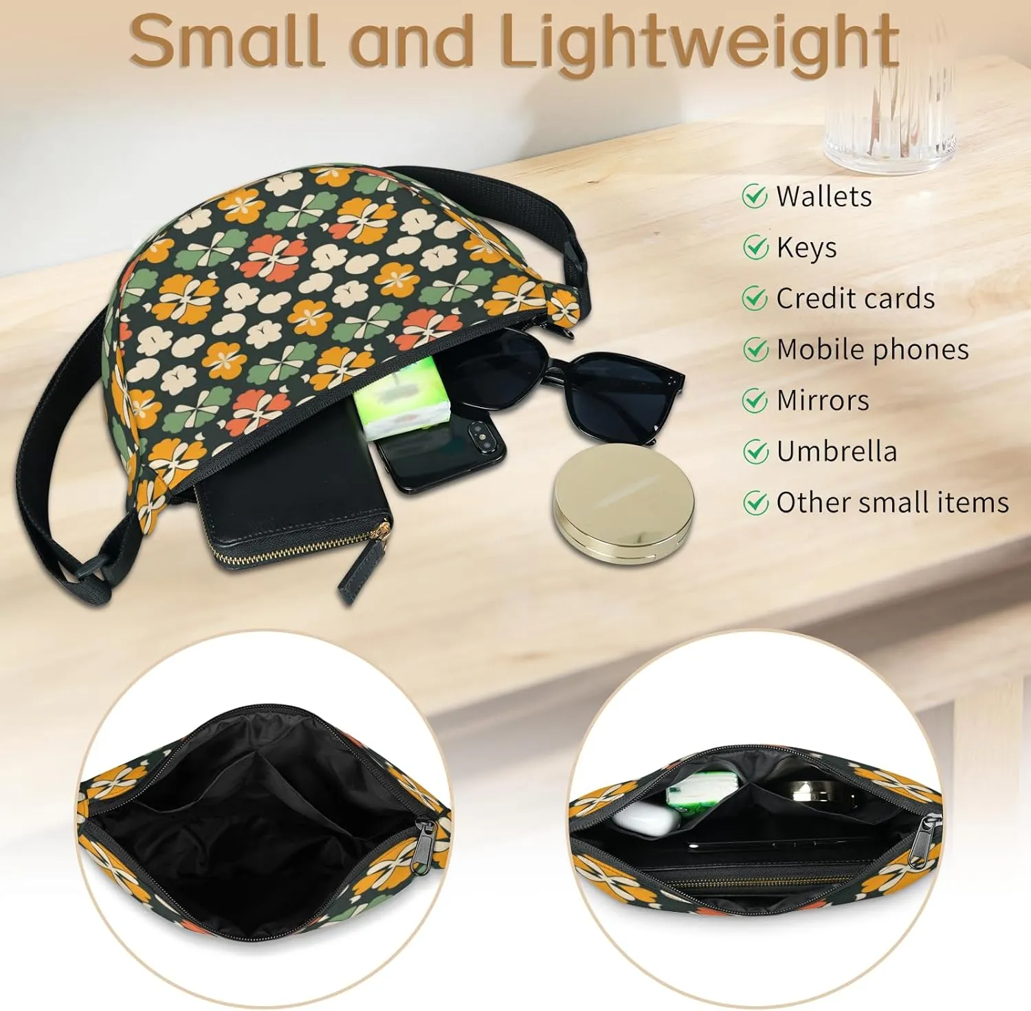 Crossbody Bag for Women Men, Lightweight Small Sling Hobos Dumpling Bag Crescent Purse, Crescent Moon Bags