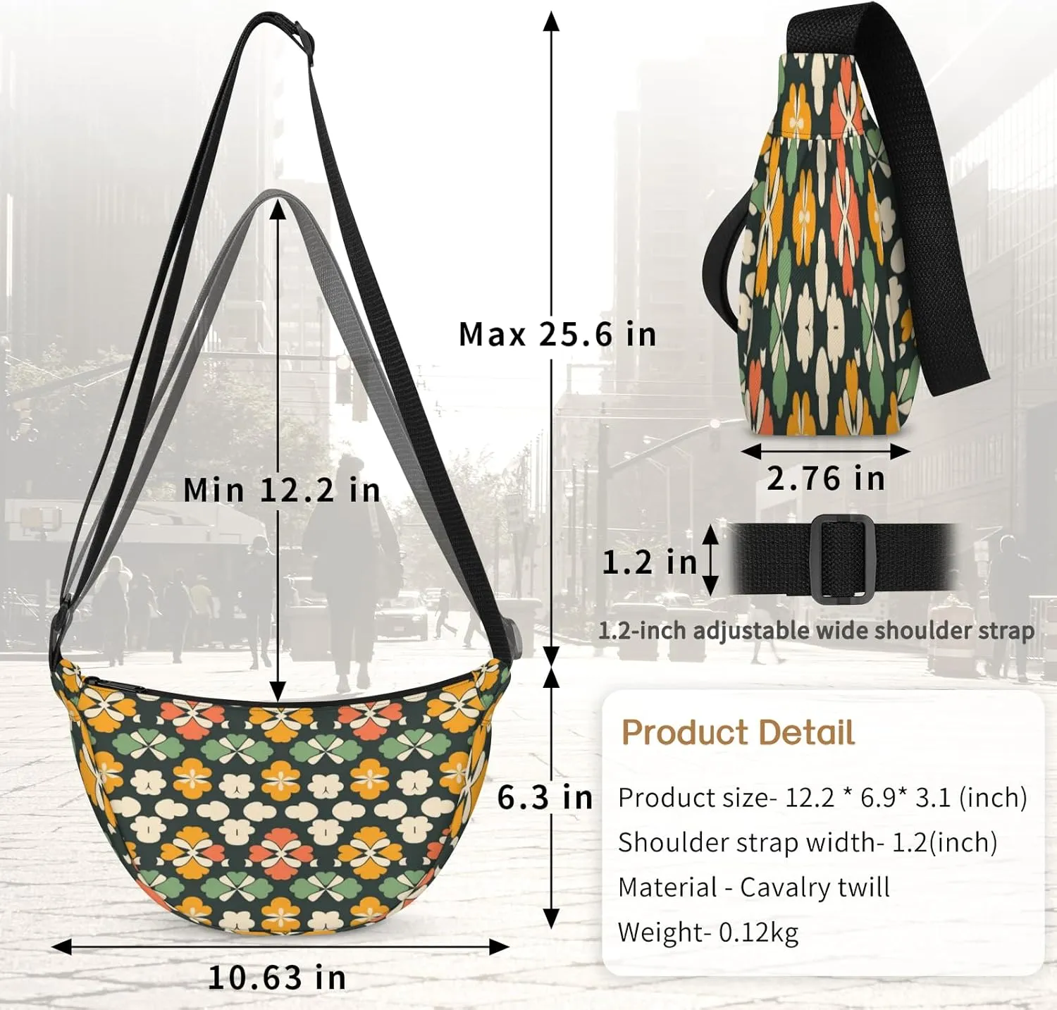 Crossbody Bag for Women Men, Lightweight Small Sling Hobos Dumpling Bag Crescent Purse, Crescent Moon Bags