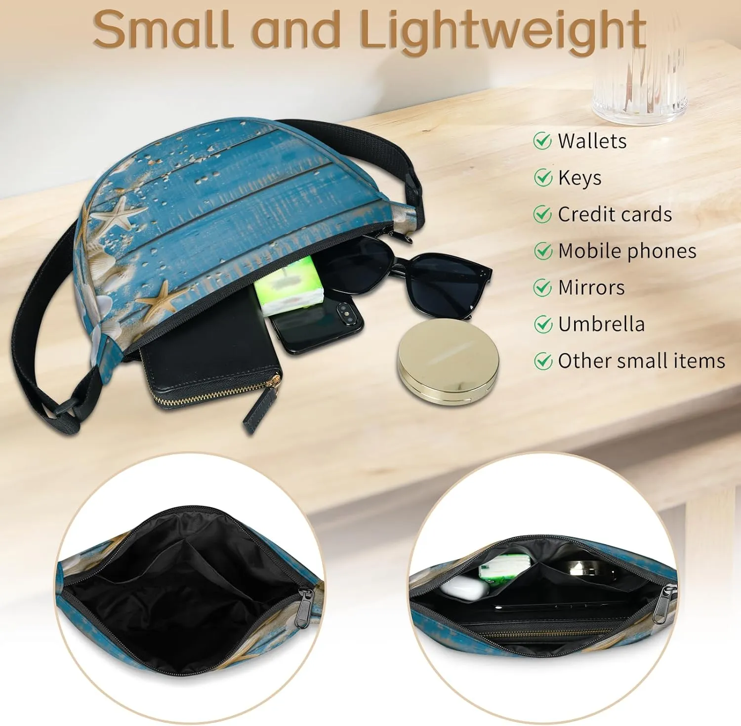 Crossbody Bag for Women Men, Lightweight Small Sling Hobos Dumpling Bag Crescent Purse, Crescent Moon Bags
