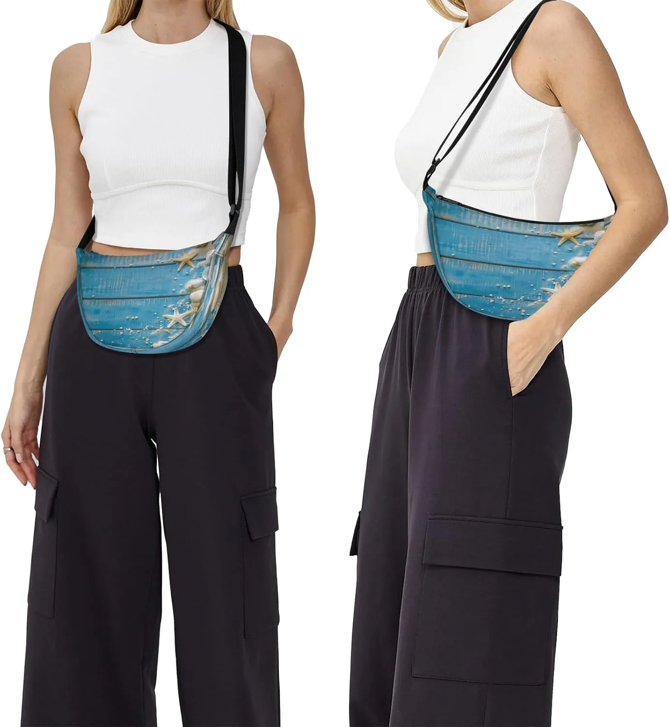 Crossbody Bag for Women Men, Lightweight Small Sling Hobos Dumpling Bag Crescent Purse, Crescent Moon Bags