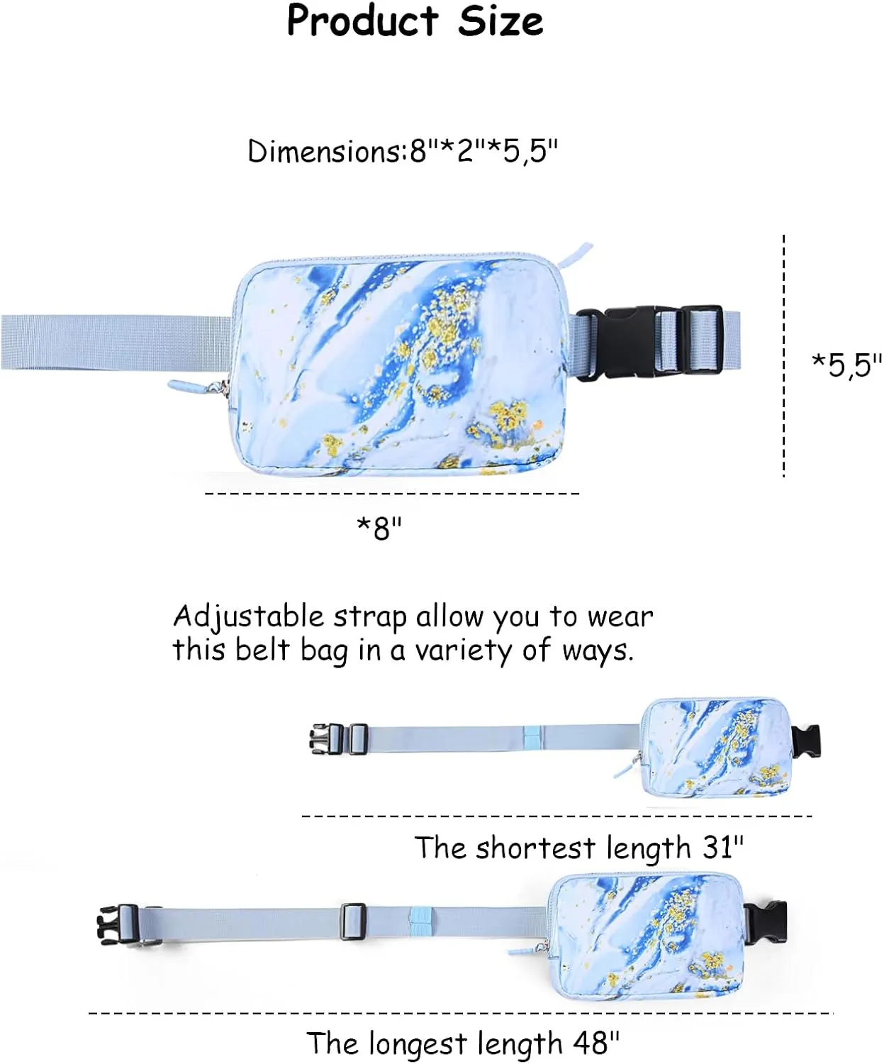 Cute Fanny Pack, Belt Bag Teen Crossbody Waist Bag Gift