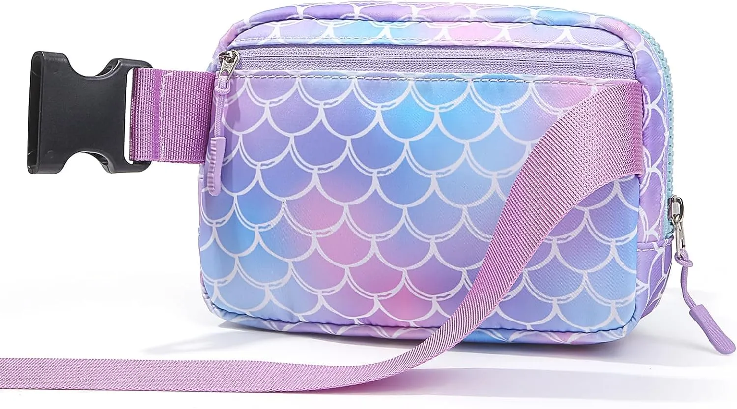 Cute Fanny Pack for Girls, Kids Belt Bag Teen Girls Crossbody Waist Bag Gift (Mermaid Purple)
