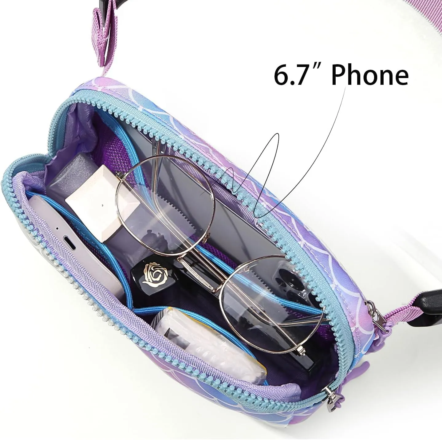 Cute Fanny Pack for Girls, Kids Belt Bag Teen Girls Crossbody Waist Bag Gift (Mermaid Purple)