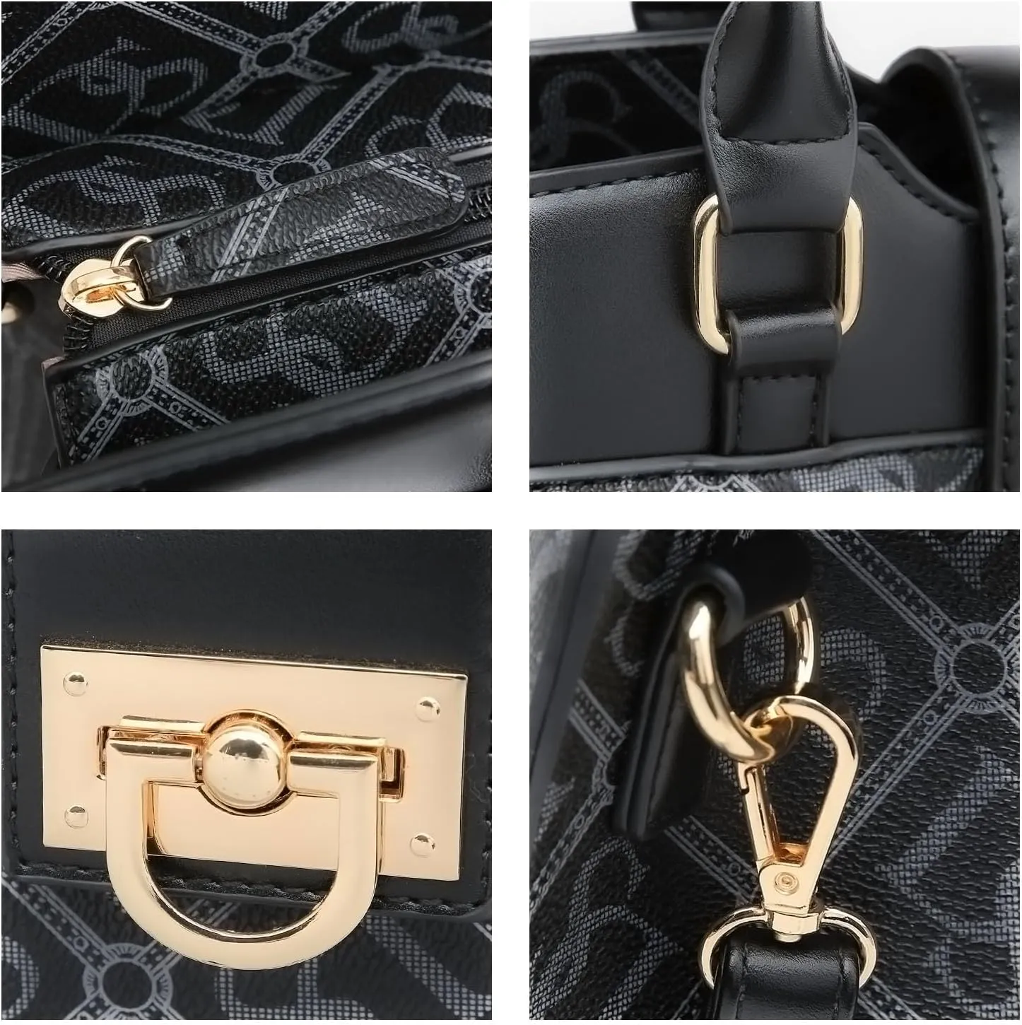 Dasein Handbags for Women Purses Monogram Satchel Purse Large Tote Ladies Handbag Shoulder Bags Top Handle Work Bag 2pcs Set