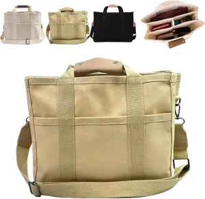 Everything Tote Bag, Everything Bag, Canvas Tote Bag with Compartments