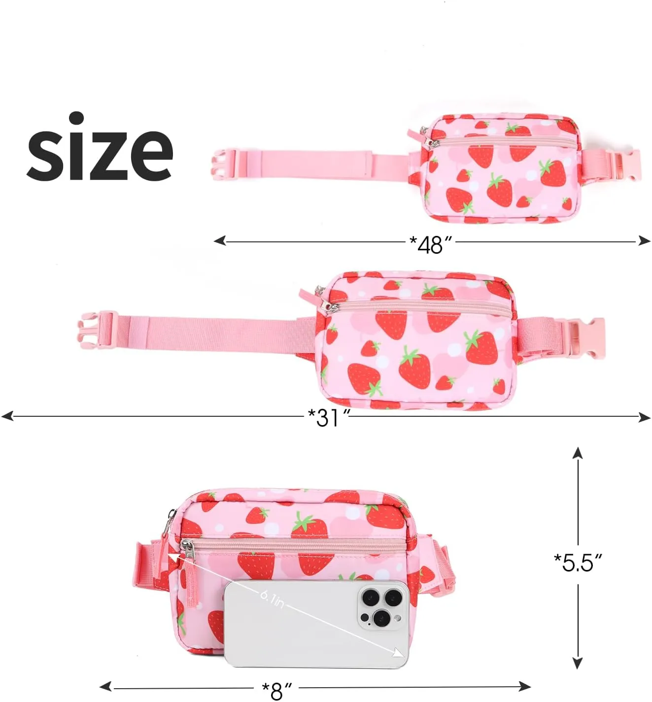 Fanny Pack for Teens, Belt Bag Cute Crossbody Waist Bag Gift
