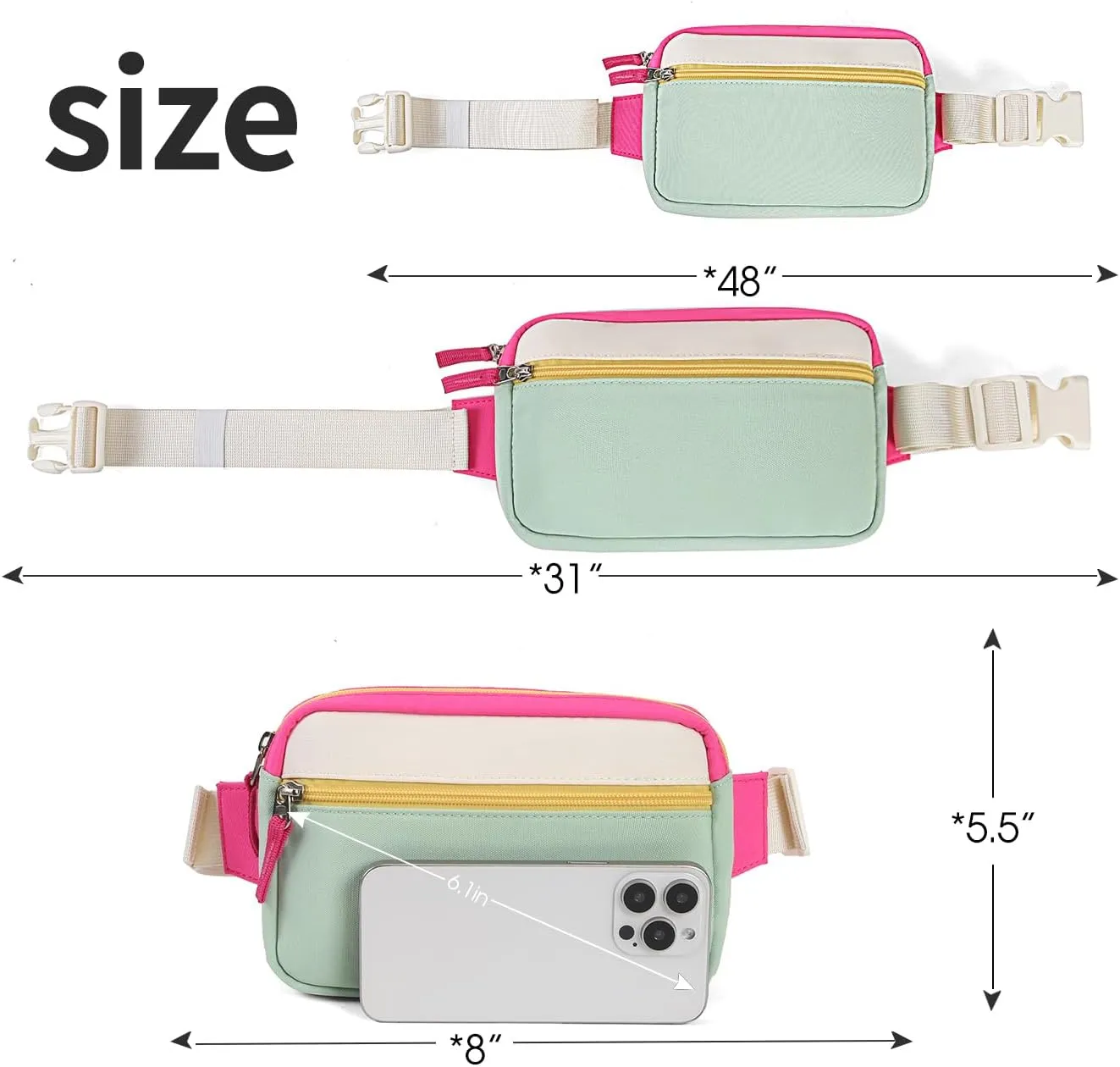 Fanny Pack for Teens, Belt Bag Cute Crossbody Waist Bag Gift