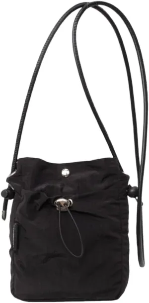 Fashionable Canvas Mobile Bag 2024 Drawstring Bucket Bag Crossbody Purse Casual Shoulder Bag for Adults and Students