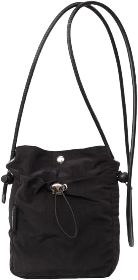 Fashionable Canvas Mobile Bag 2024 Drawstring Bucket Bag Crossbody Purse Casual Shoulder Bag for Adults and Students