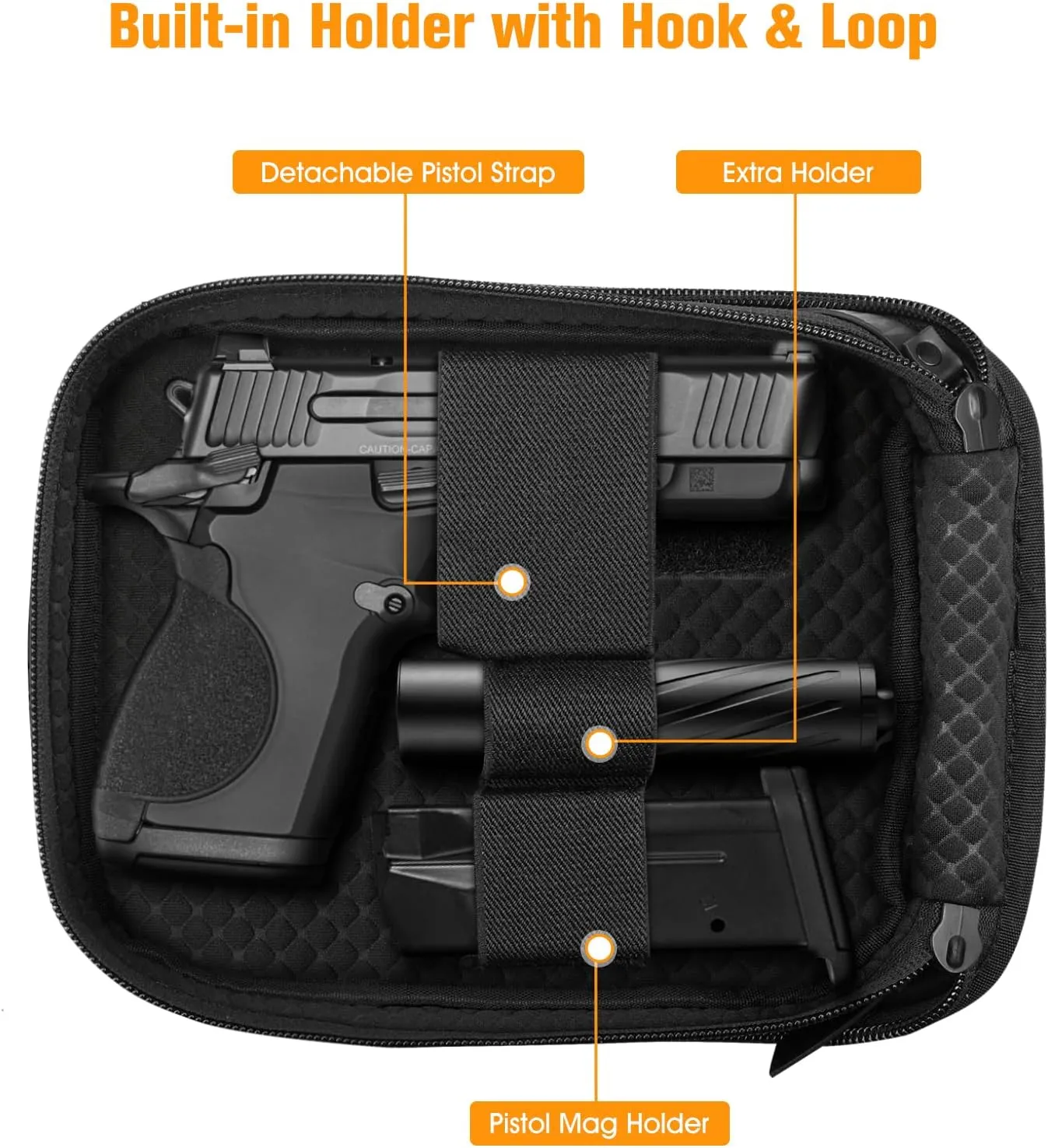 FINPAC Concealed Carry Gun Pouch, Soft Pistol Case Fanny Pack Waist Belt Firearm Bag with Holster for Handgun, Air Gun, Men, Women