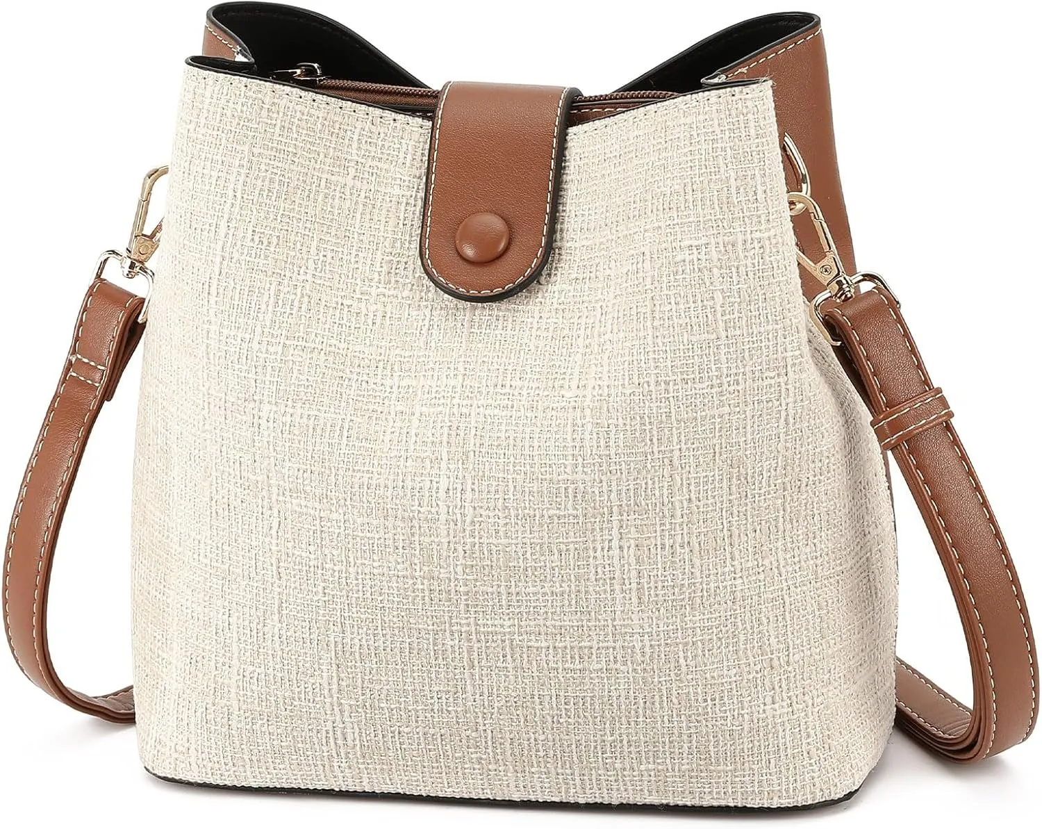 GAEKEAO Crossbody Bag Purses for Women Fabric Bucket Bag Satchel Trendy Handbags with Adjustable Shoulder Strap