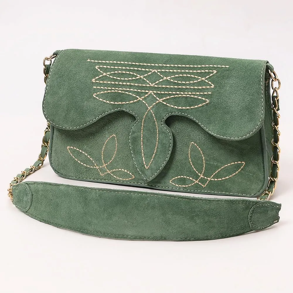 Genuine Leather Clutch Bag in Suede by American Darling