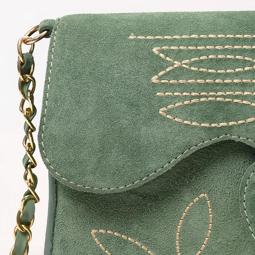Genuine Leather Clutch Bag in Suede by American Darling