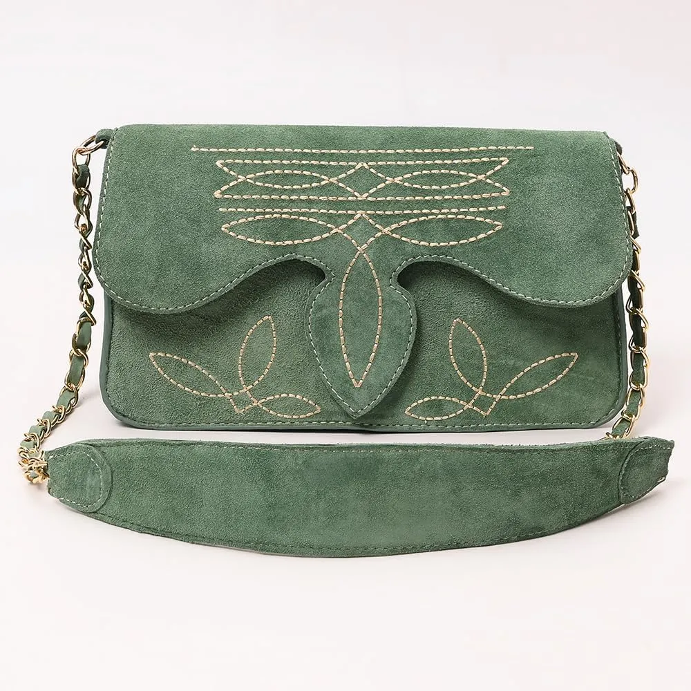 Genuine Leather Clutch Bag in Suede by American Darling