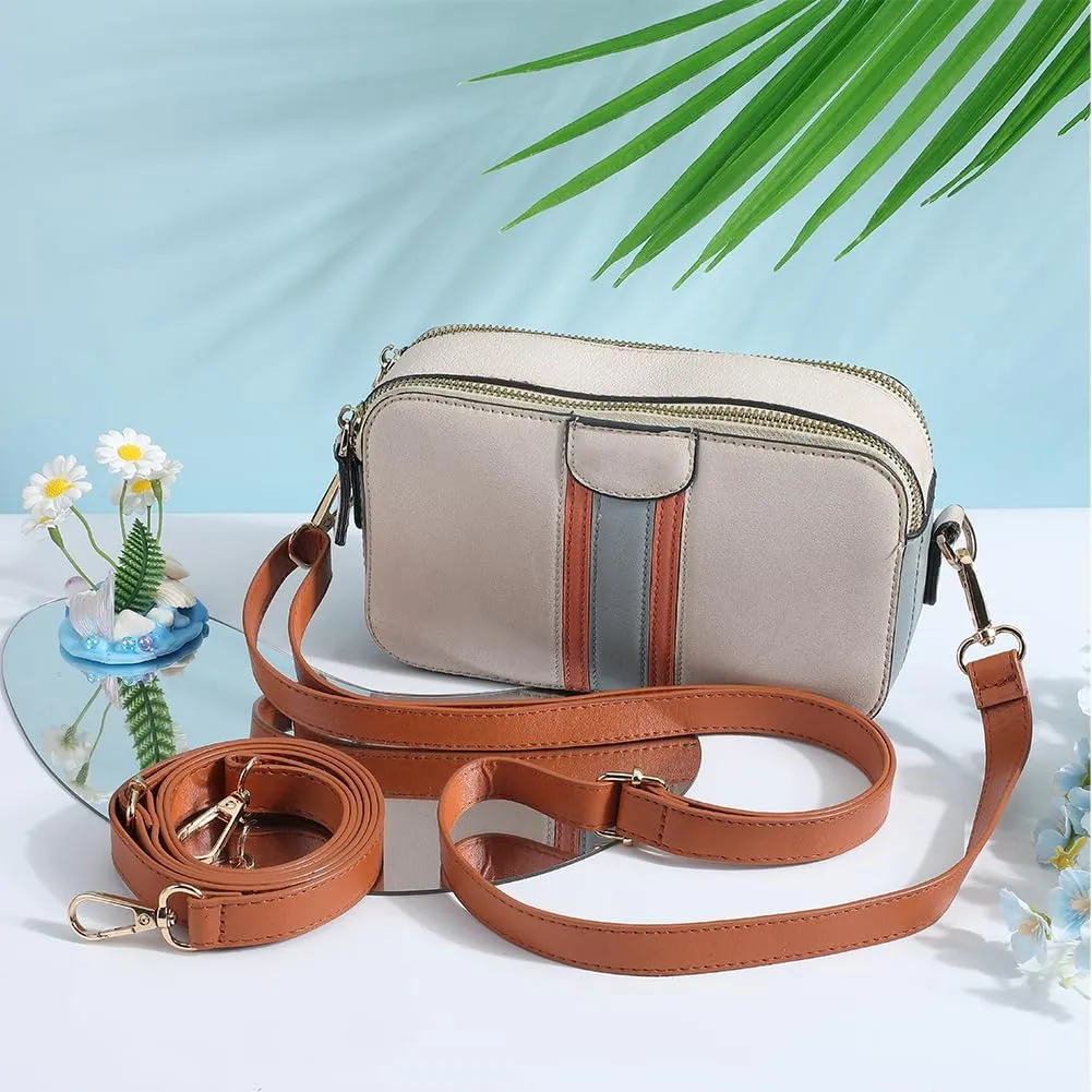 GORGECRAFT 2Pcs Adjustable Bag Shoulder Strap PU Leather Handbag Purse Handle Replacement Long Crossbody Bag Strap with