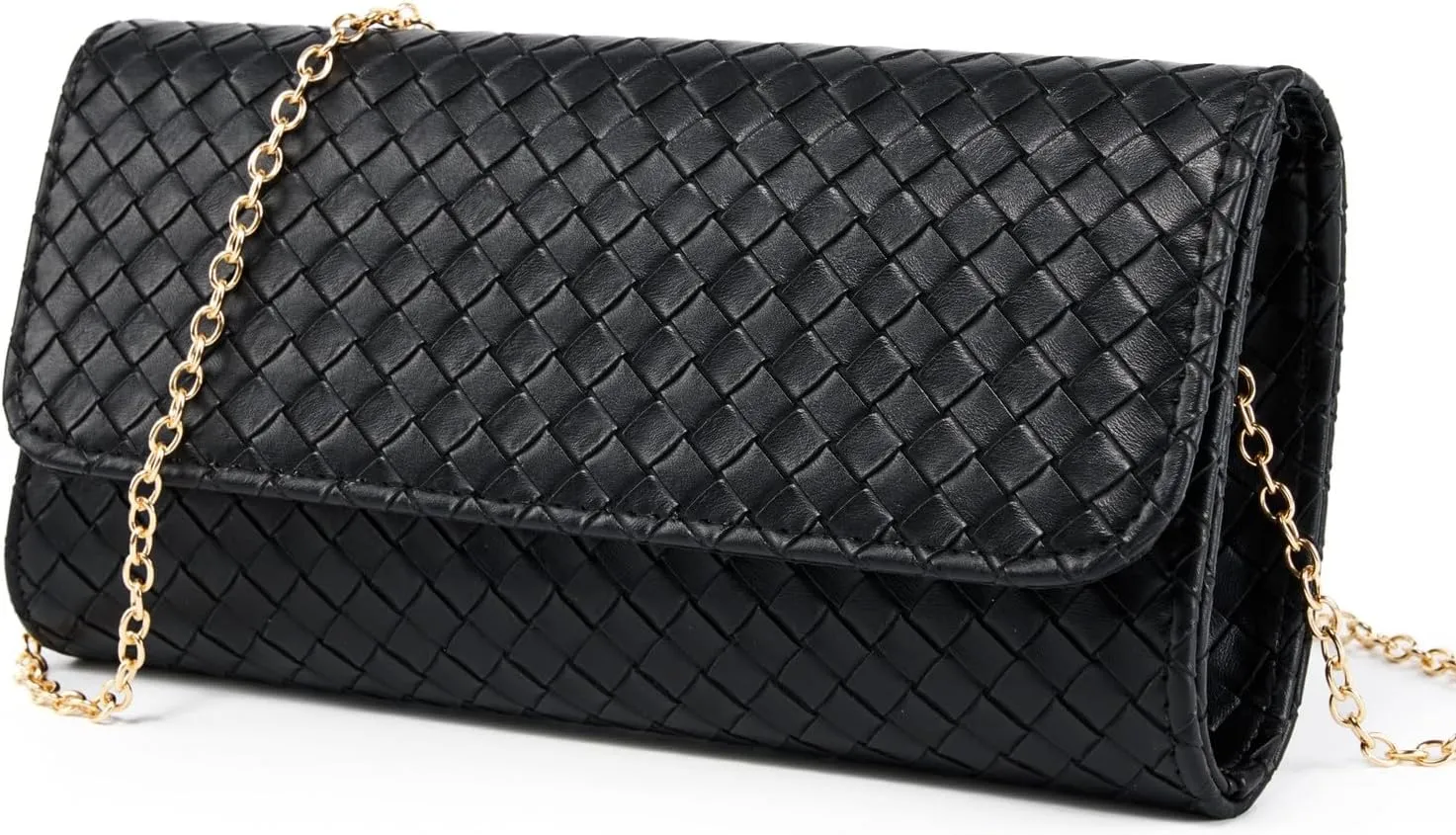 Gurina Woven Texture PU Clutch Purse for Women - Sleek Evening Bag, Perfect for Formal Events, Weddings & Cocktail Parties