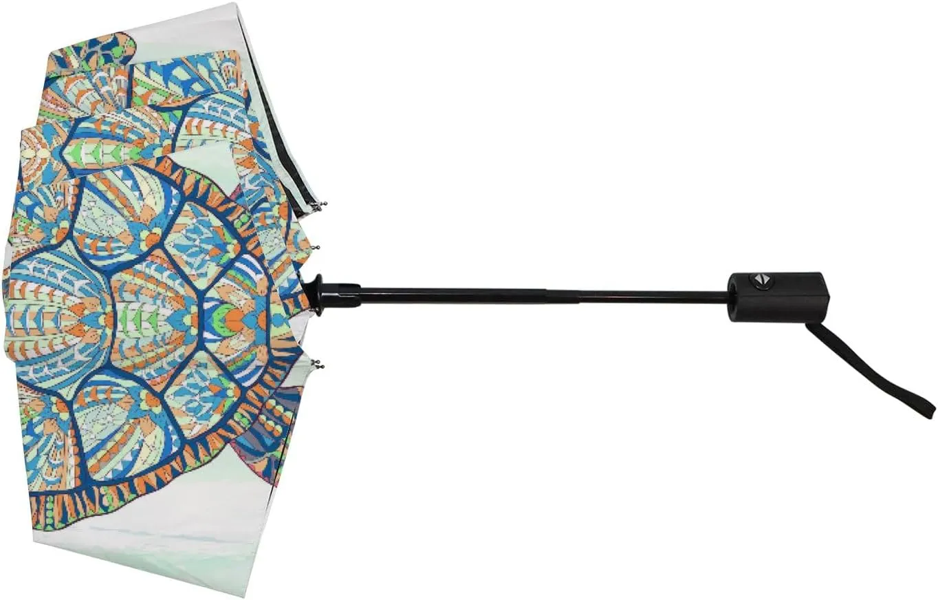 Hapuxt Folding Umbrellas Watercolor Black White Zebra Skin Windproof Travel Umbrella Rain Sun Automatic Portable Compact Umbrella for Backpack Golf Umbrella Women Men Adults