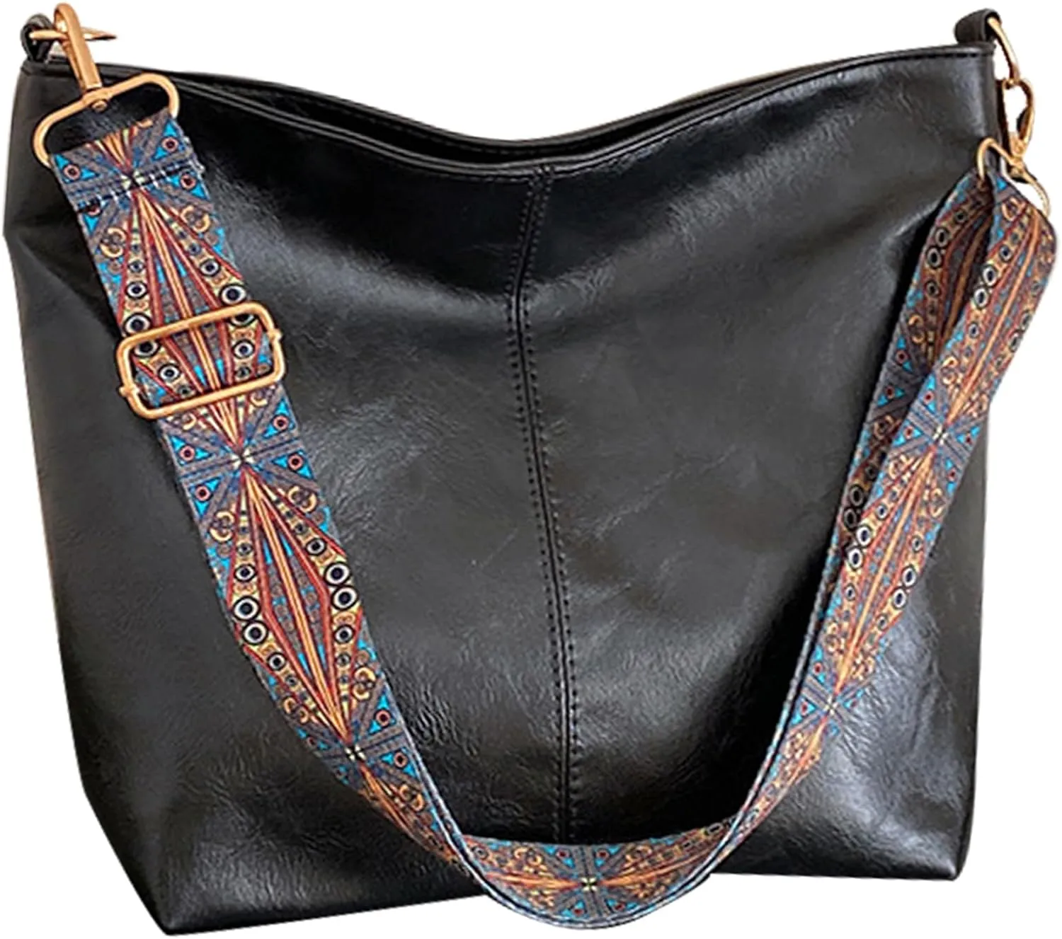 Hobo Bags for Women Crossbody Bag Guitar Strap Purse Vegan Leather Shoulder Handbags Boho Purses Tote Bucket Bag