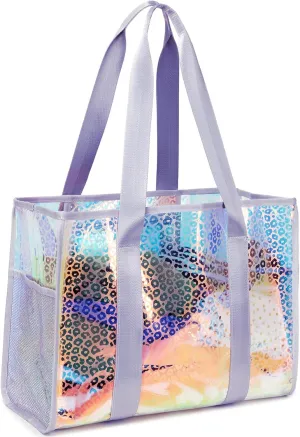 JIANYA Beach Bag, Tip-Proof Waterproof Pool Bag Shoulder Bag with Pockets for Work, Travel, Gym, Beach & Pool