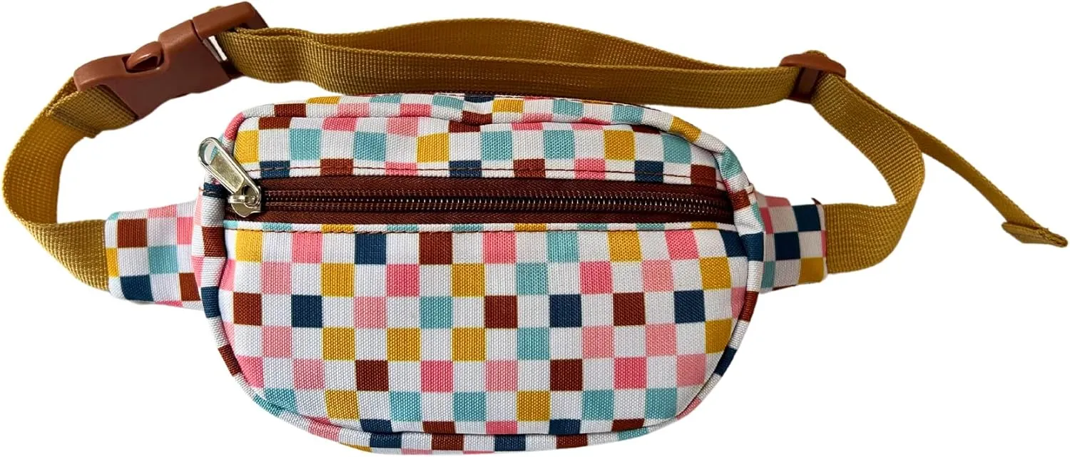 Kid's Modern Fanny Pack/Waist Pack (Checkered Multi)